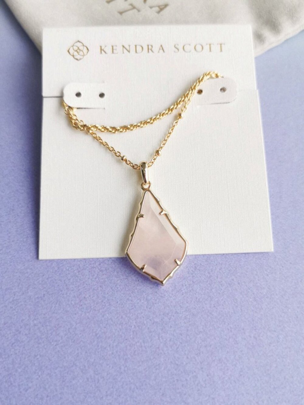 Kendra Scott Faceted Alex Rose Quartz Necklace
